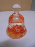 Vintage Maude & Bob St. Claire Art Glass Bell Paperweight