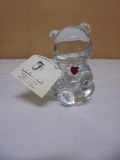 Fenton Art Glass July Ruby Teddy Bear