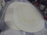 2 Matching Large Tan Oval Braided Rugs