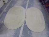 2 Matching Large Tan Oval Braided Rugs