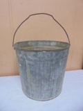 Vintage Galvinized Metal Bucket Planter