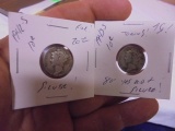 1942 S Mint & 1943 S Mint Silver Barber Dimes