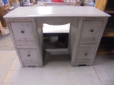 Antique Destressed Painted 4 Drawer Knee Hole Desk