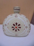 Vintage Handcrafted & Painted Pottery Tequila Bottle