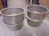Group of 4 Large Stainless Steel Planters