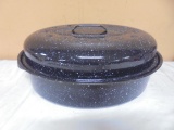 Black Speckled Graniteware Roaster