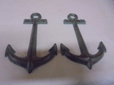 2 Cast Iron Anchor Wall Décor Pieces