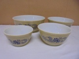 4pc Set of Vintage Pyrex Homestead Mixing Bowls