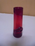 Blenko Hand Blown Ruby Art Glass Vase