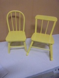 Small Painted Wooden Chair & Rocker