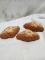 Qty 3 Almond Croissant Figural Candle
