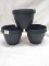 Qty 3 Plastic Pot 2pk 6” diameter