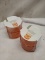2 Packs of 2 Orange/Coral Stackable Catchall Glass Bowls