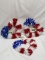 Lot of 3 Hanging TrueLiving Outdoors Patriotic Tinsel Hearts