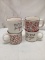 4 Assorted Print ORLY 17FlOz Ceramic Mugs