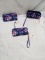 Lot of 3 Blue Floral Wristlet Style Wallets