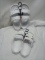 2 Pairs of Womens Medium (7/8) Slide-on White Sandals