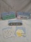 5Pc Lot of Assorted Magnets and Tin Plaques