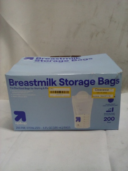200Cnt Box of Up&Up Pre-Sterilized Breastmilk Storage and Freezing Bags