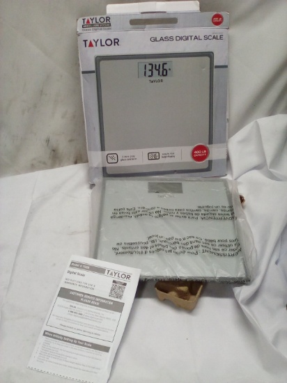 400Lbs Capacity Taylor Glass Digital Scale w/ Batteries