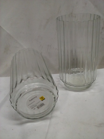 Pair of TrueLiving 8”x4.75” Glass Storage Jars