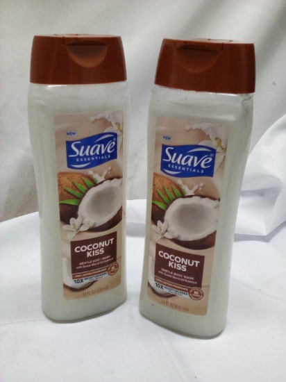 Pair of 18FlOz Suave Essentials Coconut Kiss Gentle Body Washes