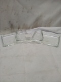 Set of 3 Clear Glass 8”x4.5”x1” Storage Trays
