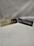 Qty 2 Desk Plates- Chaos Coordinator/ Everyday I’m Hustling