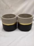 Qty 2 Cement Pot 5” Tall 5” Diameter