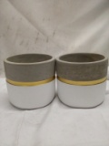 Qty 2 Cement Pot 5” Tall 5” Diameter
