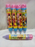 5 Assorted Color and Character Disney Junior Pencil Chalk Jumbo Pens