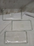 Set of 3 Clear Glass 8”x4.5”x1” Storage Trays
