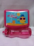 2Pc TrueLiving Pink Food Container and Water Bottle Set