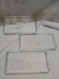 Set of 3 Clear Glass 8”x4.5”x1” Storage Trays