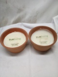Qty 2 Scented Candles 3 Wick 12oz White Jasmine & Mint
