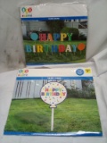 Qty 2 Happy Birthday Yard Signs