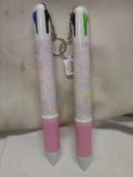 Qty 2 Giant Multi Ink Color Pen/ Keychain approx 10”