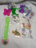 Qty 9 Keychains/ Qty 1 Slap Bracelet