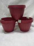 Qty 3 Plastic Pot 2pk 6” diameter