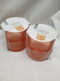 2 Packs of 2 Orange/Coral Stackable Catchall Glass Bowls