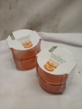2 Packs of 2 Orange/Coral Stackable Catchall Glass Bowls