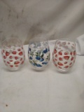 3 summer glass cups