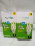 Qty 2 LED Light 50 Count 9.5ft Indoor/ Outdoor Use