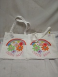 Qty 2 Choose Happy Tote Bags 13.5” x 13”