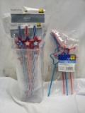 Qty 7 Reusable Straws and Container/ 6 Reusable Star Straws