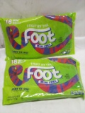 2 Bags of 18 Fruit by The Foot Mini Feet Rolls