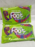 2 Bags of 18 Fruit by The Foot Mini Feet Rolls