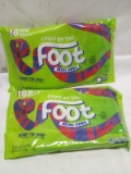 2 Bags of 18 Fruit by The Foot Mini Feet Rolls