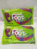 2 Bags of 18 Fruit by The Foot Mini Feet Rolls