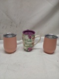 Lot of 3 Assorted ORLY Tumblers and Mugs